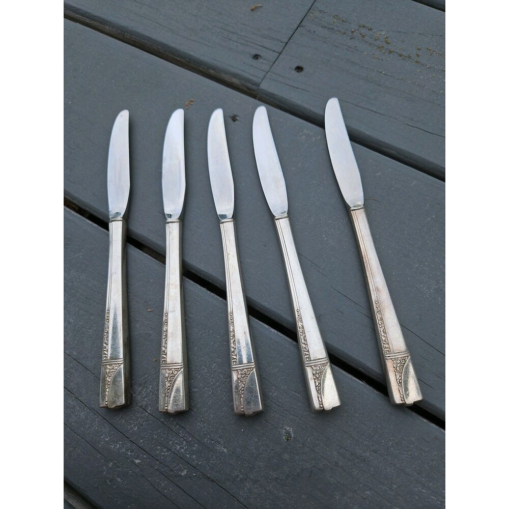 Oneida Nobility Plate CAPRICE 1937 Silverplate 5-‎ Dinner Knives Dinnerware